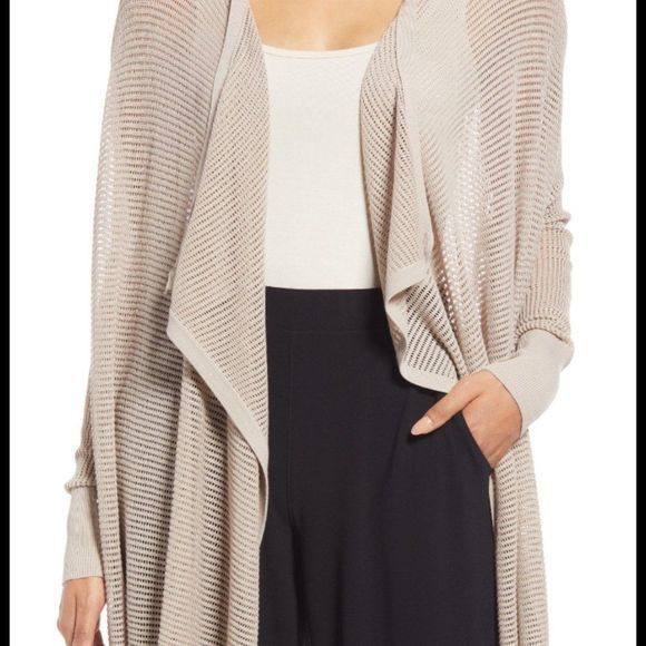 NWOT NORDSTROM Mesh Open Cardigan in Tan Cobblestone (XL/XXL) - Picture 11 of 11